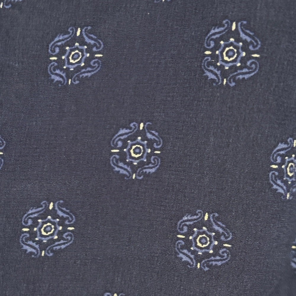 Joie Navy Blue Boho Peasant Blouse with Subtle Floral Motif - Picture 4 of 9